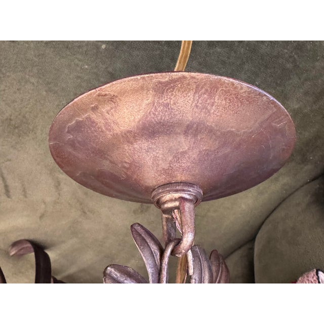 Circa 2006 Currey & Company Five Light Pineapple-Form Metal Sphere Pendant For Sale In San Francisco - Image 6 of 12