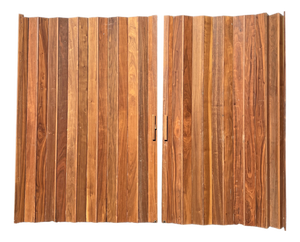 Vintage Bifold Folding Screen Doors on Track Room Divider in Mid Century Modern Design