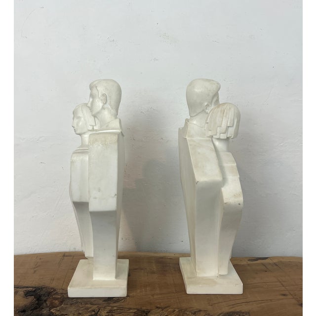 White Postmodern Art Deco Style Bookends by Ted Balkwill for Lindsey B. Balkweill, 1980s, Set of 2 For Sale - Image 8 of 16