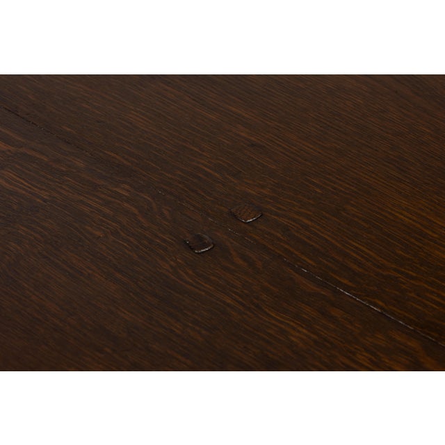 19th Century Spanish Oak Refectory Table With Monumental Trestle Base For Sale - Image 11 of 18