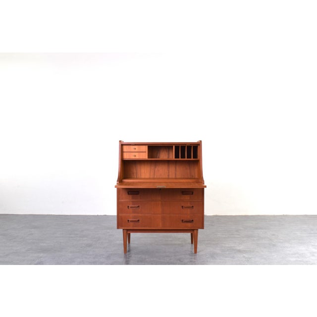 Mid-Century Modern Mid-Century Modern Danish Teak Secretaire by Gunnar Nielsen for Tibergaard, 1960s For Sale - Image 3 of 18