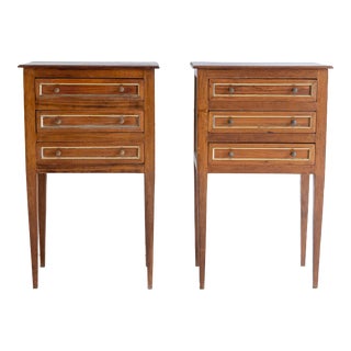 Mid 20th Century Pair of Louis XVI Style Nightstands For Sale