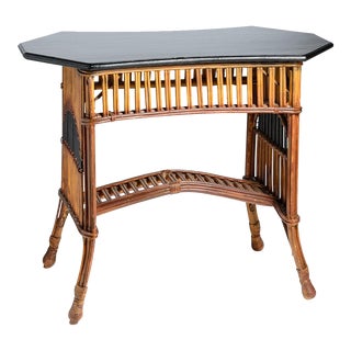 Vintage Presidents Stick Rattan Center Table, C.1940s For Sale