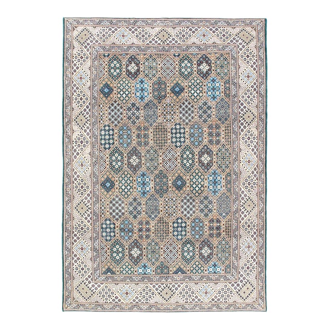 Pasargad DC Fine Handknotted Nain Silk & Wool Rug For Sale