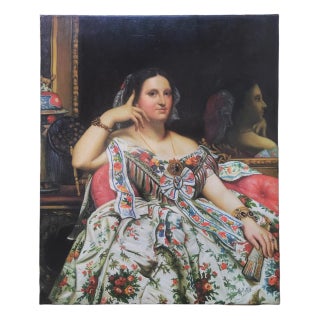 Mid-20th Century Signed S. Hills - Seated Lady in Floral Gown, Oil on Canvas For Sale