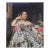 Mid-20th Century Signed S. Hills - Seated Lady in Floral Gown, Oil on Canvas For Sale