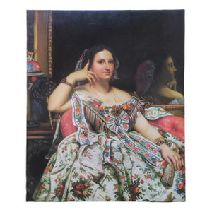 Mid-20th Century Signed S. Hills - Seated Lady in Floral Gown, Oil on Canvas