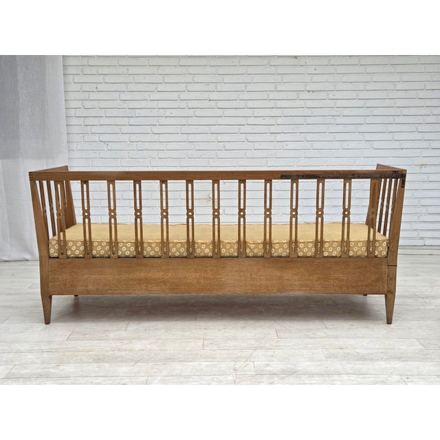 Swedish Drop Arm Sofa in Fabric and Oak, 1970s For Sale - Image 16 of 18