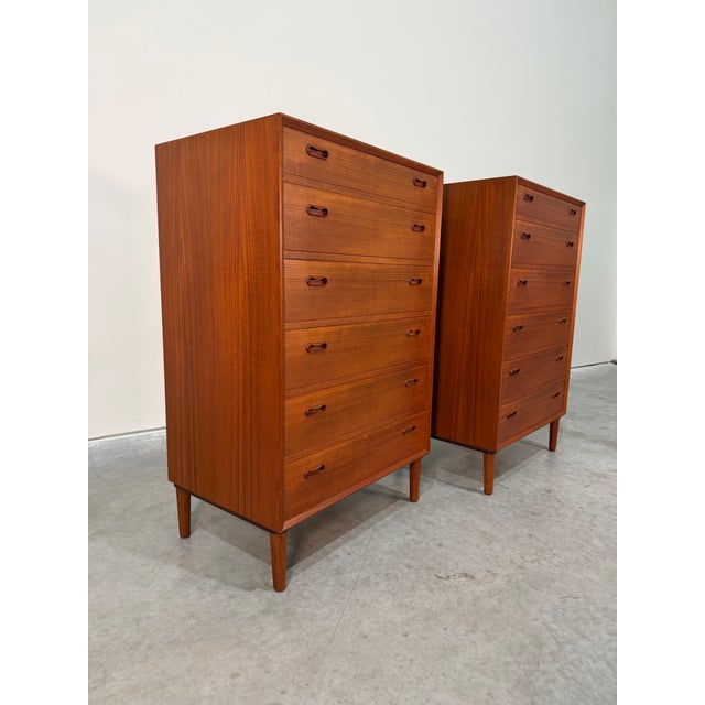 Mid-Century Modern Mid Century Danish Modern Teak Tallboy Dresser For Sale - Image 3 of 12