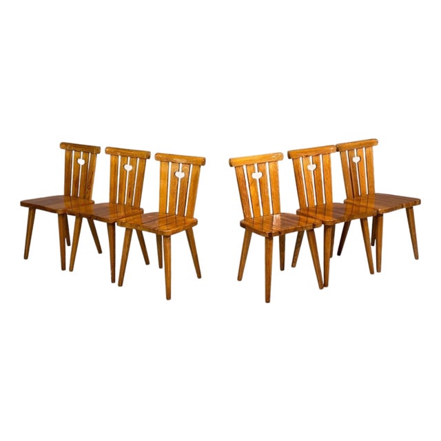 Göran Malmvall, Six Dining Chairs, Pine, Sweden, 1970s For Sale