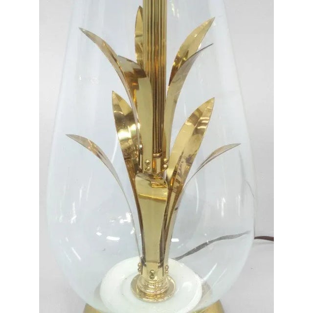 Mid-Century Modern Brass and Glass Mad Men Table Lamp For Sale - Image 3 of 6