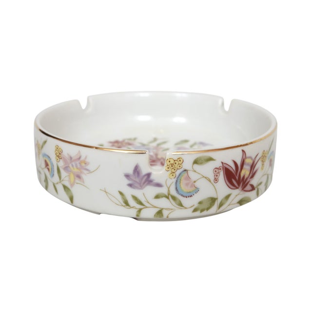 Rustic Macy's Ceramic Floral Ashtray For Sale - Image 3 of 4