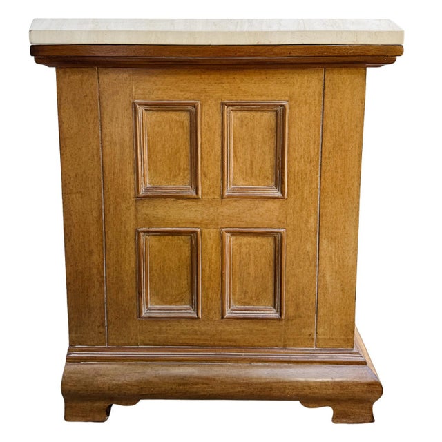 Vintage Kreiss Collection Neoclassical Style Travertine Top Commode or Chest of Drawers For Sale - Image 12 of 15
