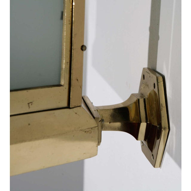 American 1930s Cast Brass Exterior Sconce For Sale - Image 3 of 7