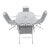 1970s Beautiful Wrought Iron Woodard Patio Set Table & 4 Chairs, Attributed For Sale