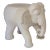 Large Vintage White Hand-Carved Wood Elephant Stand Side Table For Sale