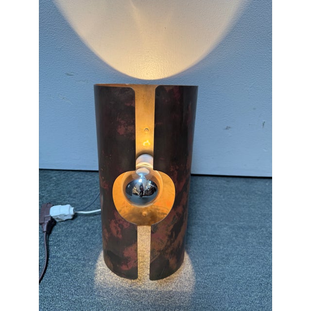 Brutalist Brutalist Mid 20th Century Copper Cylinder Wall Sconces, Pair For Sale - Image 3 of 12