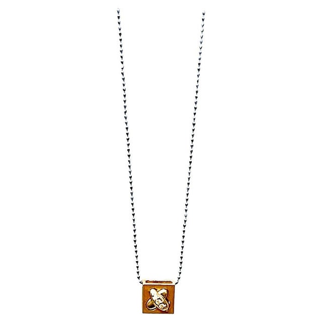 18 Karat Gold Pendant with White Diamond in White Platinum Chain For Sale - Image 15 of 18