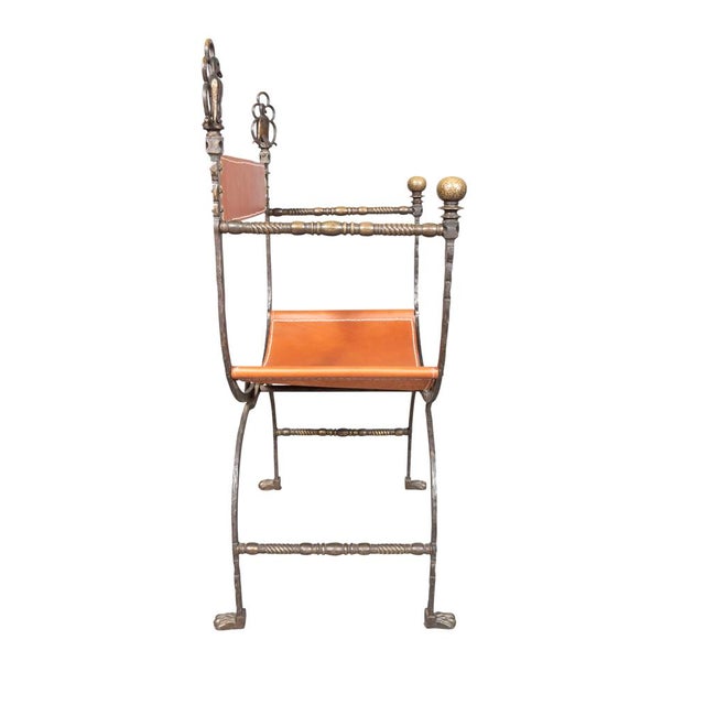 Art Deco Oscar Bach Wrought Iron and Bronze Armchair For Sale - Image 3 of 11