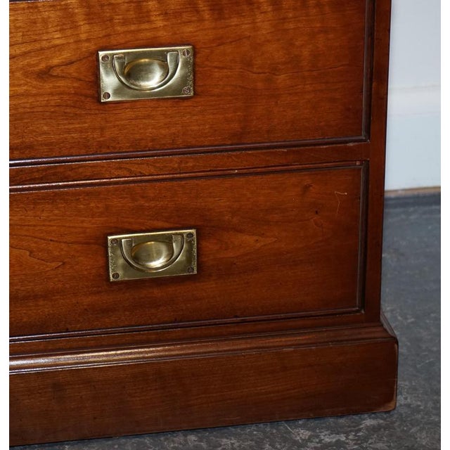 Wood Military Campaign Open Bookcases from Kennedy, London, Set of 2 For Sale - Image 7 of 18