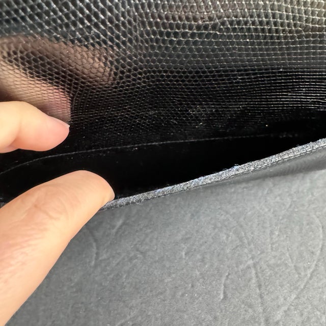 Mid 20th Century Vintage Finesse La Model Lizard Print Leather Box Bag Retro Top Handle Purse 50s 60s For Sale - Image 5 of 12