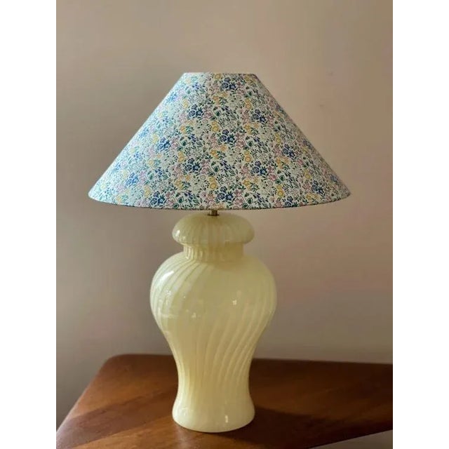 Gold Large Murano Glass Yellow Swirl Table Lamp, 1960s For Sale - Image 8 of 8