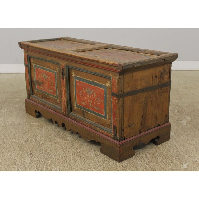 Age: Approx: 200 Years Old Details: Old Worn Wood Distressing Large Impressive Chest No Key For Lock Heavy Wear &...