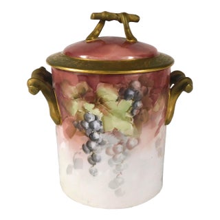 1900s Gerard, Dufraisseix & Abbot Hand Painted Condensed Milk Jar For Sale