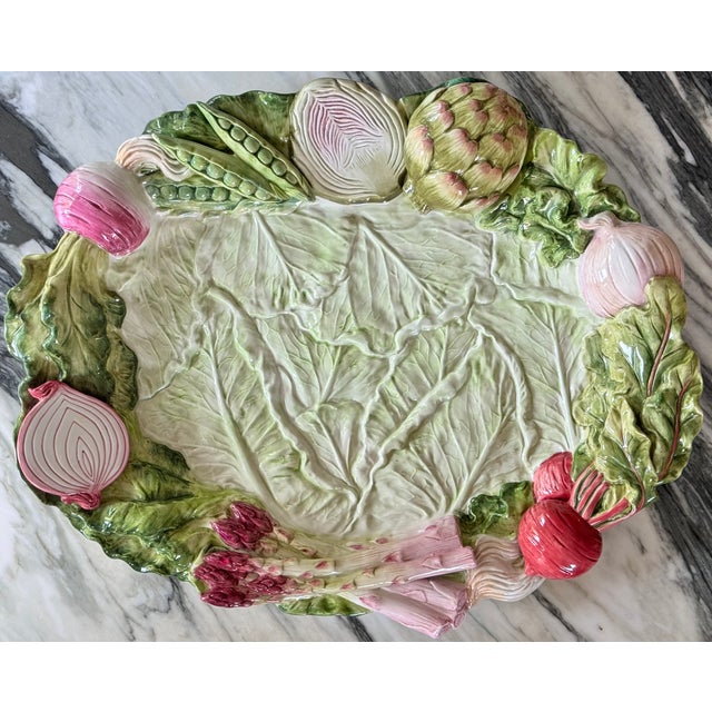 Vintage Fitz and Floyd Majolica Style Large French Garden Platter For Sale - Image 12 of 12