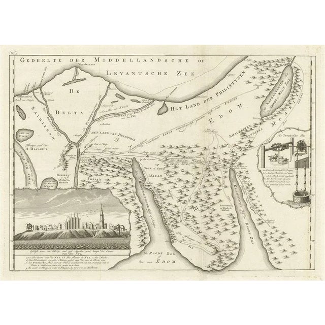 Map of the Sinai Peninsula Showing the Mediterranean and the Red Sea, 1773 For Sale - Image 6 of 6