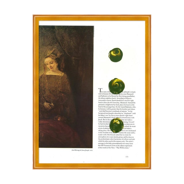 Green Dots Print by Virginia Chamlee in Gold Frame, Small For Sale