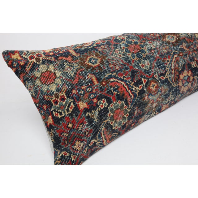 Decorative Antique Rug Pillow – Authentic Handwoven Wool Cushion 16" X 36" For Sale In Tampa - Image 6 of 9