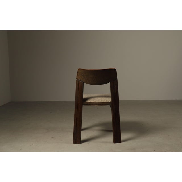 Brown Brutalist Oak Dining Chairs, Netherlands, 1970s, Set of 6 For Sale - Image 8 of 16