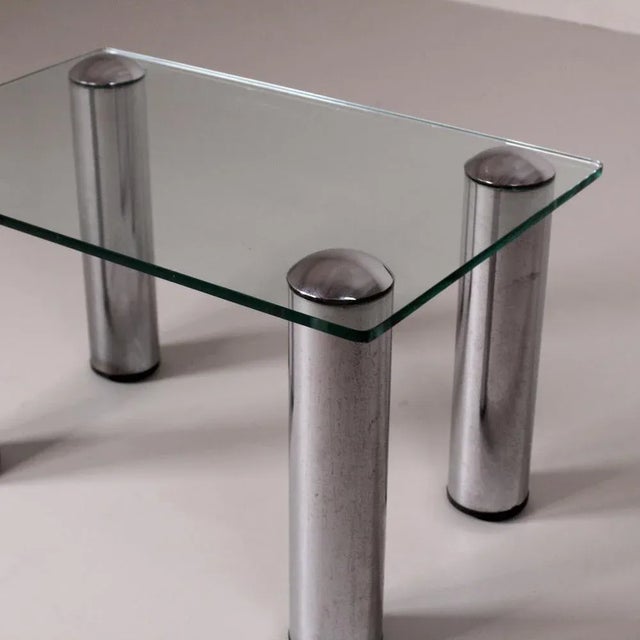 Vintage Glass and Steel Table For Sale - Image 10 of 12