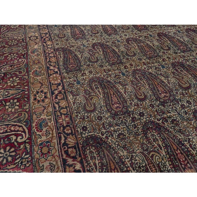 Late 19th Century Antique lavar Kerman Persian Rug - 9'3" x 14'3" For Sale - Image 5 of 5