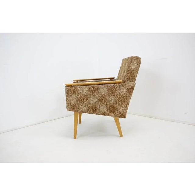 Brown Mid-Century Armchair, Czechoslovakia, 1960s For Sale - Image 8 of 11