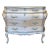 French Louis XV Style Pink Blush & Silver Gilt Serpentine Bombay Chest / Commode For Sale