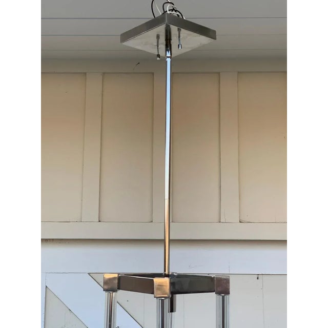 Metal Chrome & Glass Pendant Light For Sale - Image 7 of 12