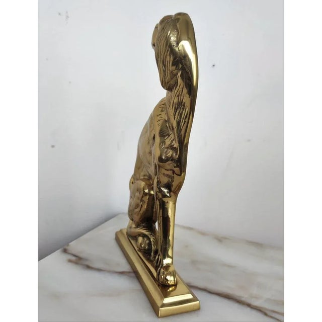 Hollywood Regency Italian Gilt Brass Setter Dog Door Stop or Bookend, 1970s For Sale - Image 3 of 7