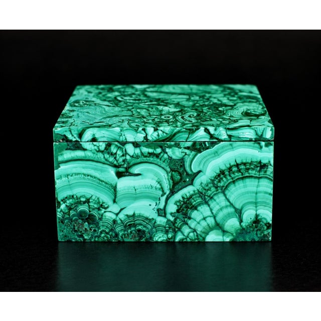 Malachite Box Thorns and Roses Italian Made Gemstone Box For Sale - Image 10 of 15