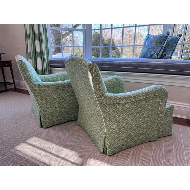 Textile Pair of O.Henry House Hanover Club Chairs Cover in Raoul Textiles Coverlet Caper For Sale - Image 7 of 14