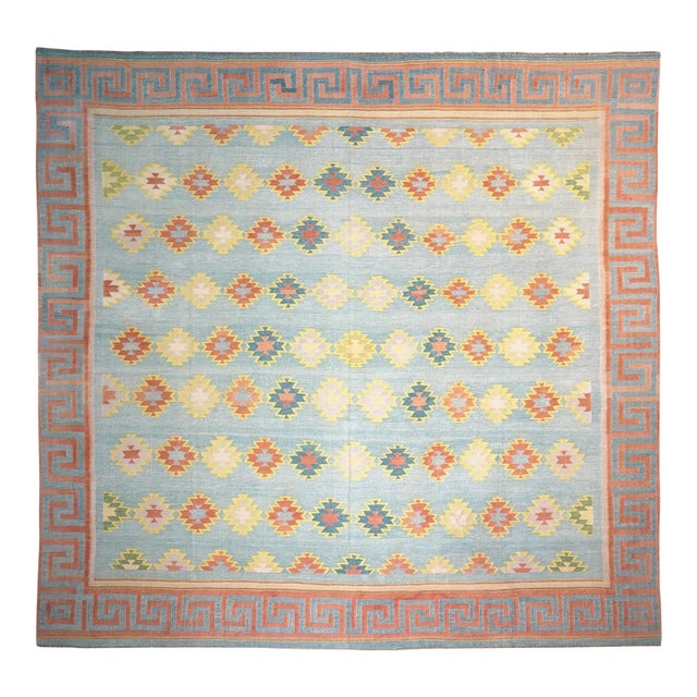 Vintage Dhurrie Rug, With Polychromatic Patterns, From Rug & Kilim For Sale