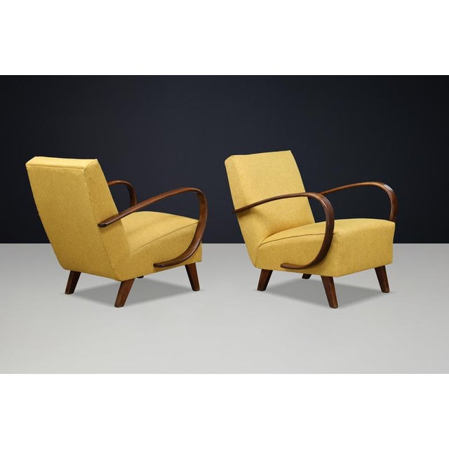 Wood Bentwood Lounge Chairs by Jindřich Halabala, Czechoslovakia, 1940, Set of 2 For Sale - Image 7 of 10