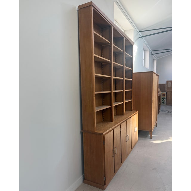 Large Mid-Century Oak Bookcase, 1950s For Sale - Image 8 of 8