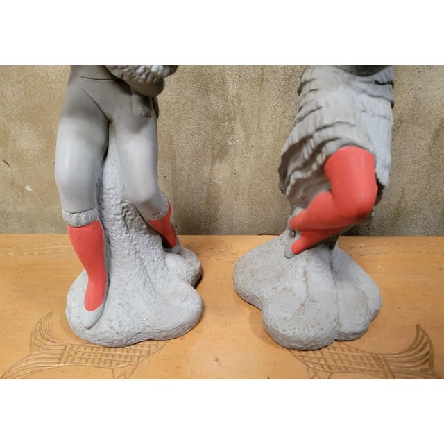 Gray Hollywood Regency Figural Lamps by Royalite of Hollywood 1950's - A Pair For Sale - Image 8 of 11