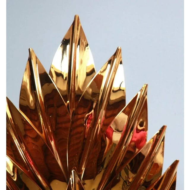Metal Large Gilt Brass Palm Wall Lamp from Maison Jansen, 1970s For Sale - Image 7 of 18