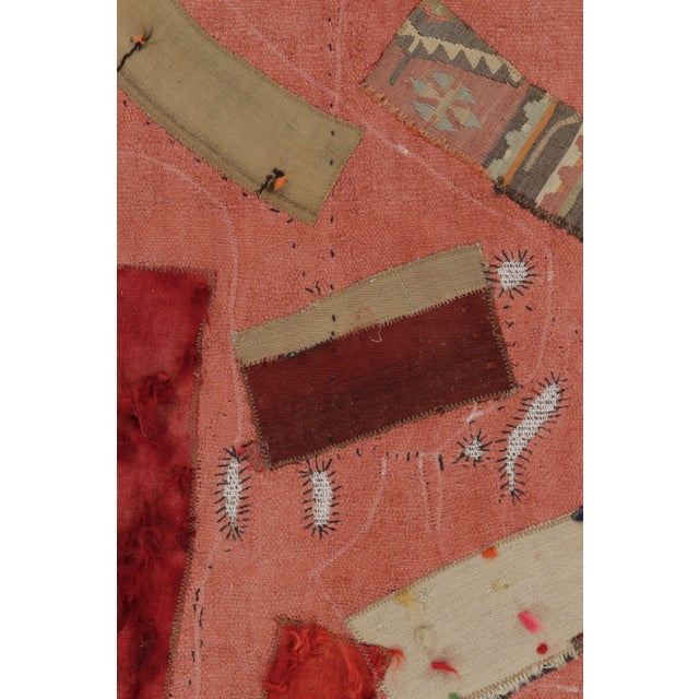 Traditional Vintage Patchwork Tapestry “Fragments of Time” in Neutral Pink Hues - Rug & Kilim For Sale - Image 3 of 9