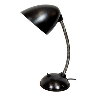 Vintage Brown Bakelite Gooseneck Table Lamp, 1960s For Sale