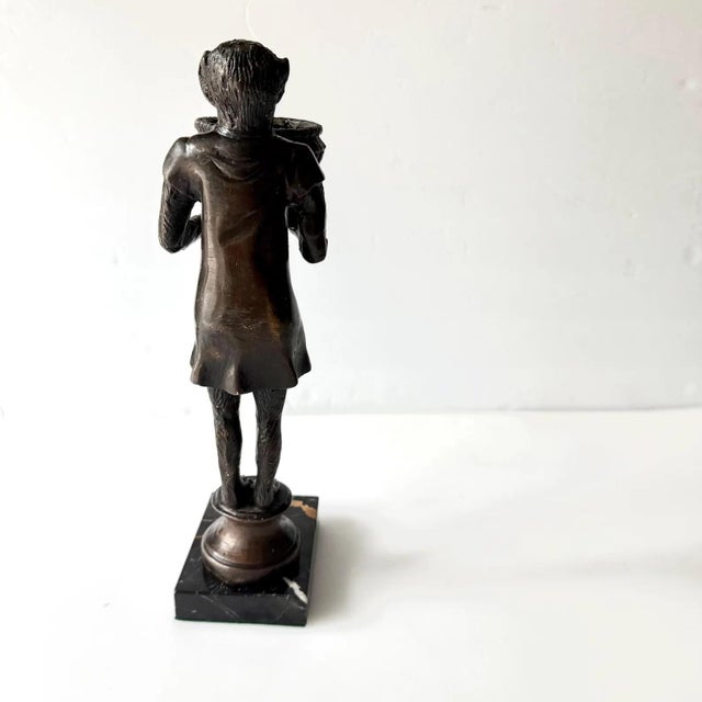 Early 20th Century Antique Bronze Monkey With Basket For Sale - Image 5 of 10
