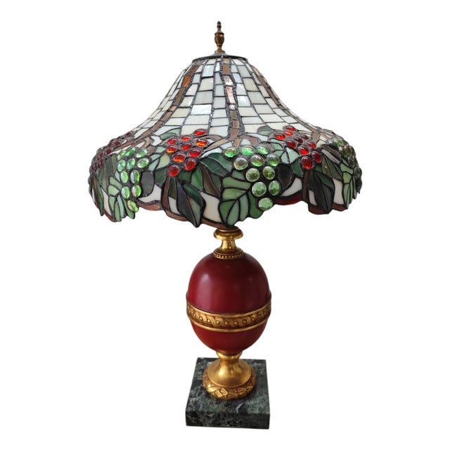 Large Modernist Lamp in the style of Tiffanys, 1950s For Sale